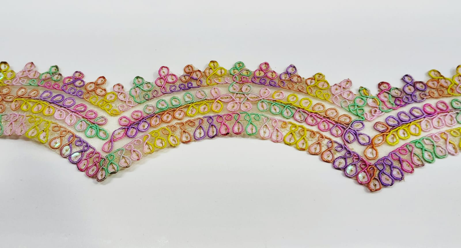 Sequins Embroidery Work Lace