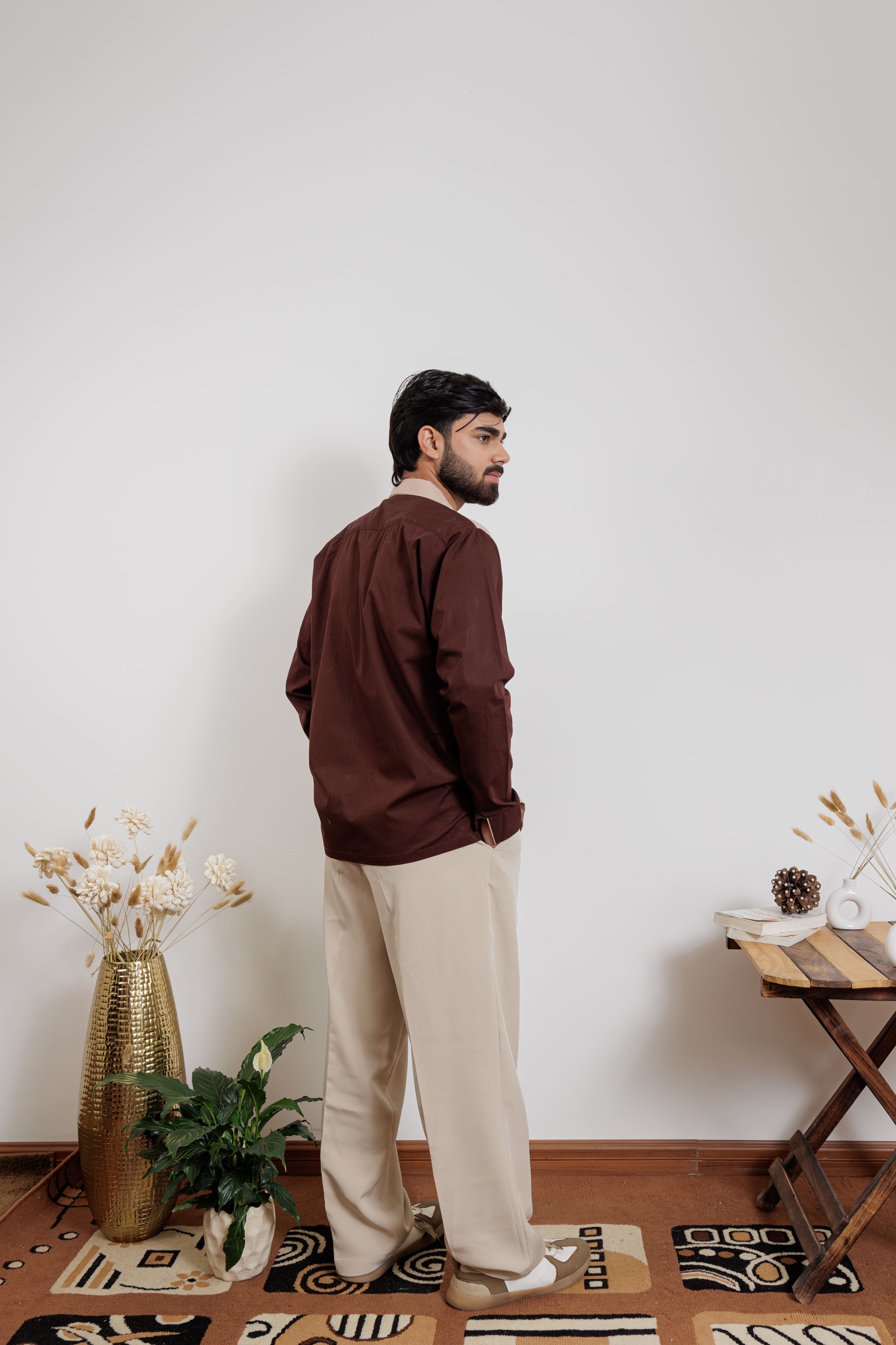 Classic Cocoa Brown Cotton Shirt - Age Group: 15-45