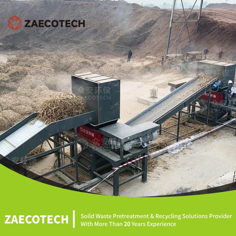 Agricultural Waste Crusher Machine For Wheat Straw Waste Recycling - Color: Green