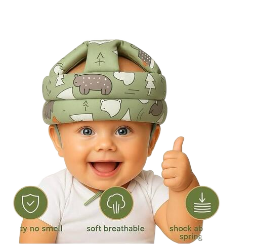 Baby Infant Toddler Helmet - Color: Light Green_ Printed