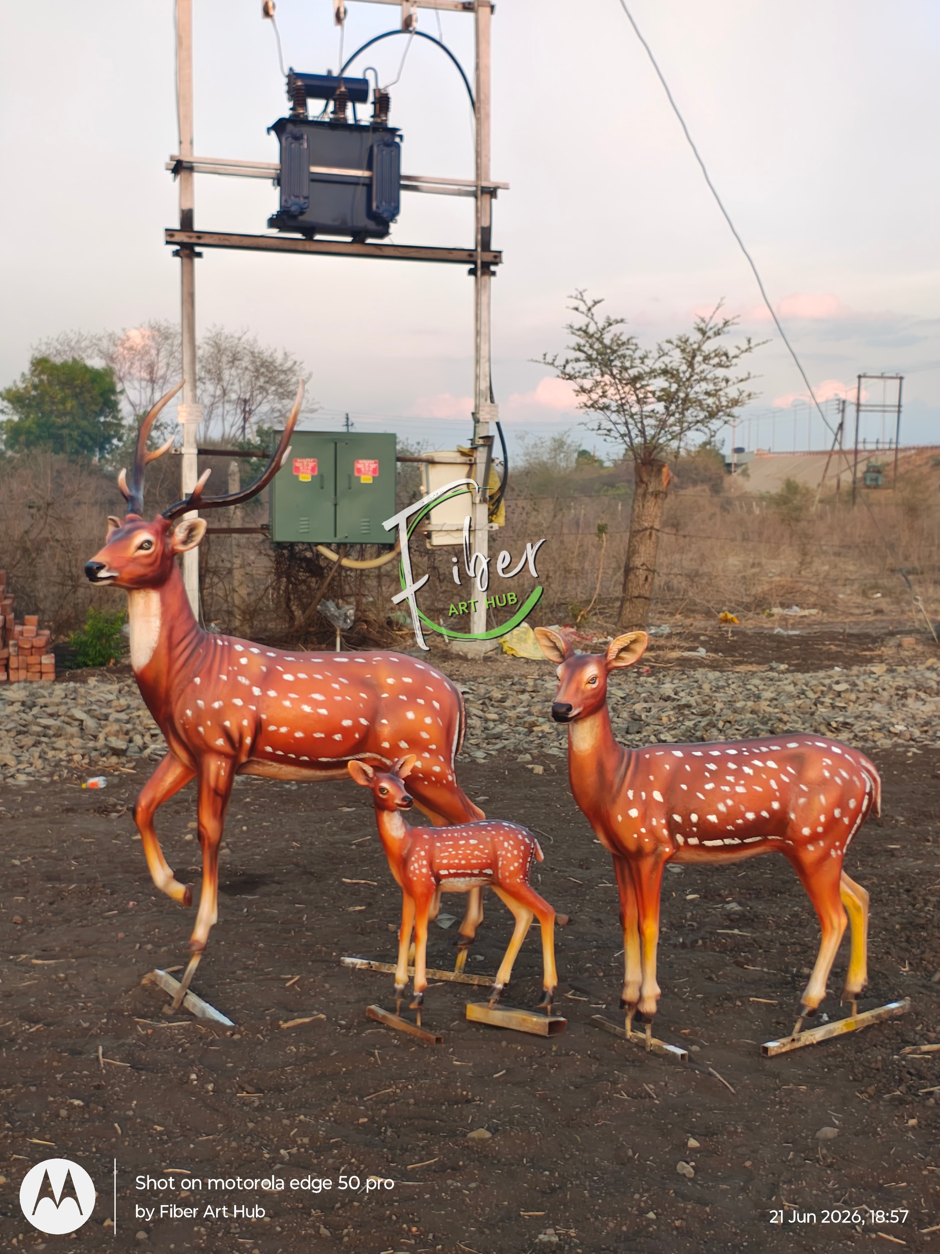 FRP Deer Family Statue
