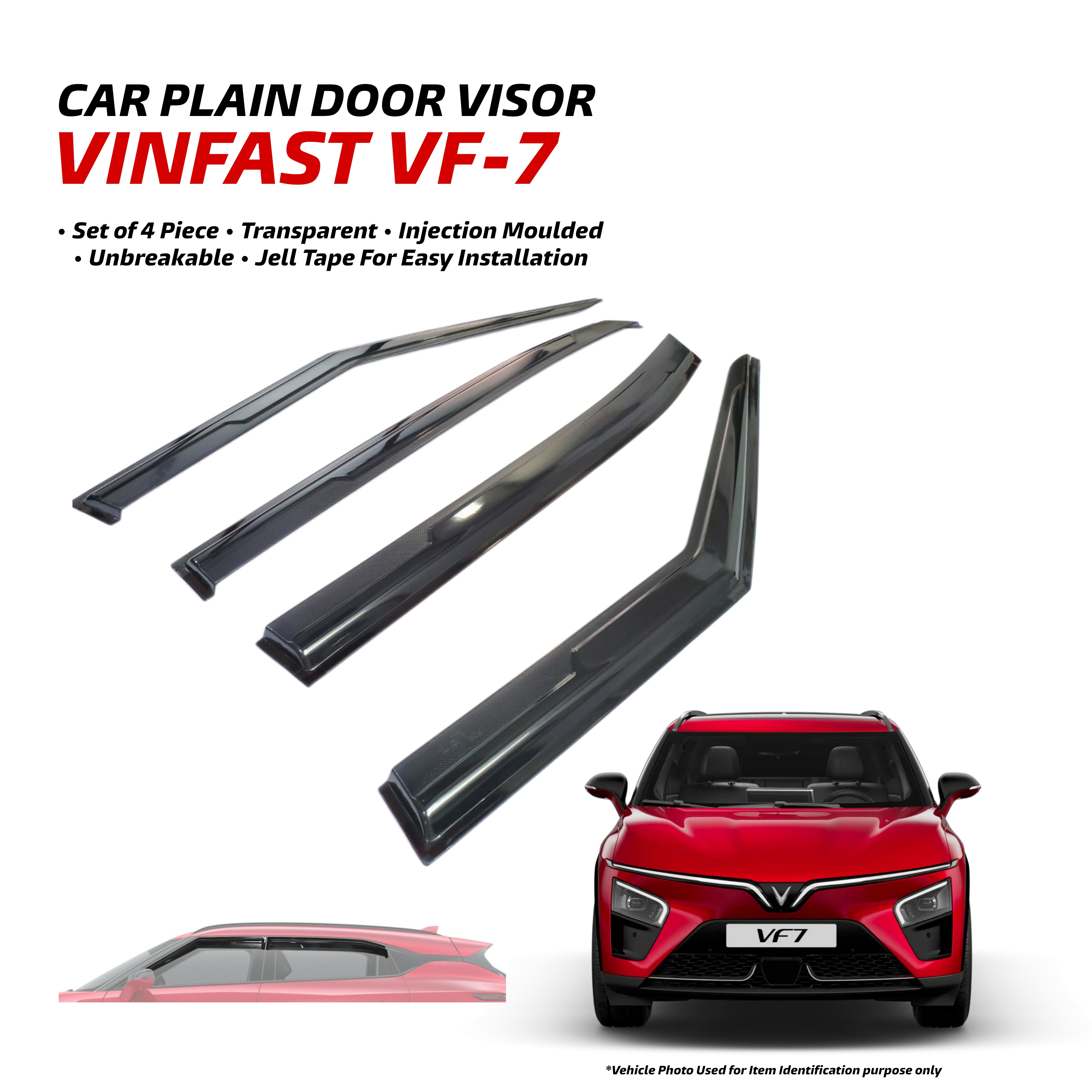 Vinfast Vf-7 Car Door Visor - Color: Smoke