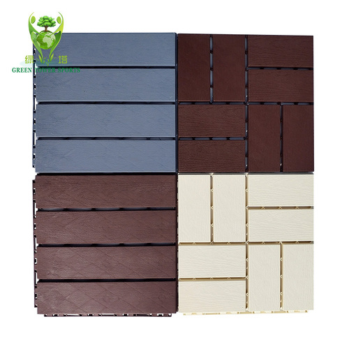 Waterproof Anti-Slip Wooden Pp Floor Decking Tiles - Size: 300Mm*300Mm*20Mm