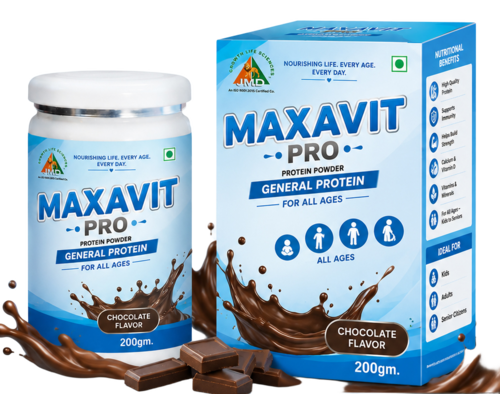 Maxavit Pro Protein Powder - Complete Nutritional Formula for All Ages, Energy-Boosting with Milk Protein, Soya Protein & Essential Vitamins, 36-Month Shelf Life, Ideal for Sportsmen & Expecting Mothers