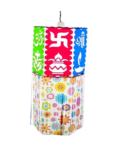 Multicolor Jigsaw Puzzle Lampshade - 9x9 Inches, Handmade Plastic Light | Traditional Design, Perfect For Diwali Decor