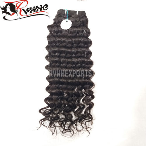 Natural Soft Curl Machine Weft Human Hair