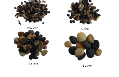 Natural Black And White Round Gravels And Mix Pebbles Stone For Filter Media And Wall Cladding - Artificial Stone Type: Solid Surface