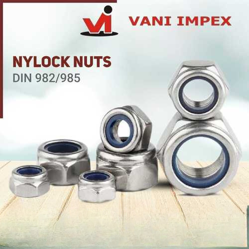 Self Locking And Nylon Insert Lock Nuts - Steel, M3-M24 , Zinc Plated Finish, Metric Thread Type, DIN 982 & 985 Standards, Automotive Application, Bulk Packaging
