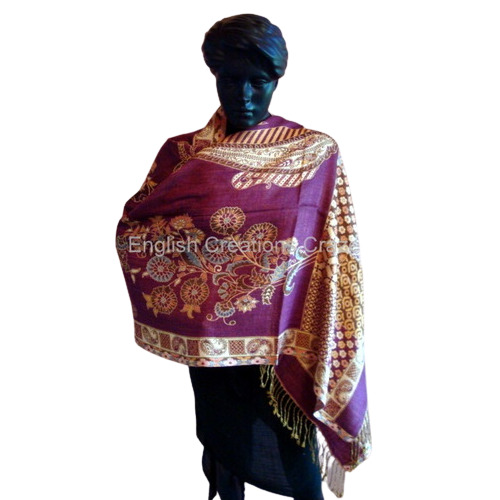 Red Viscose Solid Color Shawls For Women