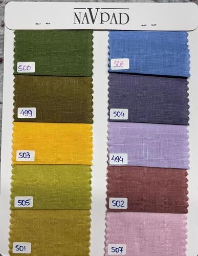 Linen Plain Shirting Fabric - Color: Multiple Color