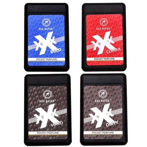 Xxx Rated Pocket Perfume (Bold, Climax, Dirty, Hard) Combo Perfume - 72 Ml (For Men And Women)