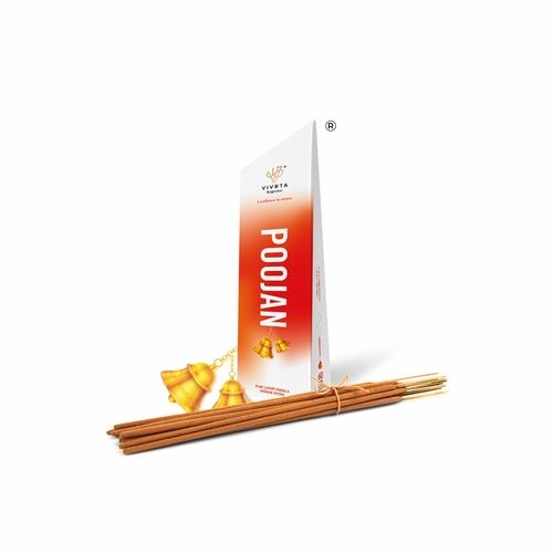 Poojan Masala Incense Stick - Hand Curved With Sandal, Floral Fragrance Burning Time: 60 + Minutes