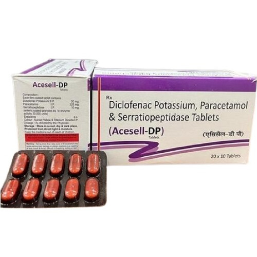 Diclofenac Potassium Paracetamol And Serratiopeptidase Tablets - Age Group: Suitable For All Ages