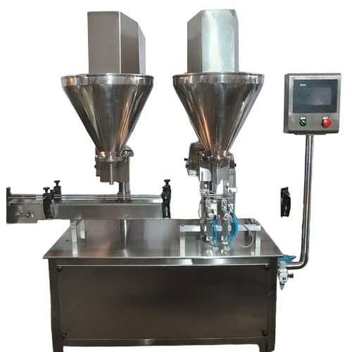 Ss Automatic Double Head Powder Filling Machine - Color: Silver