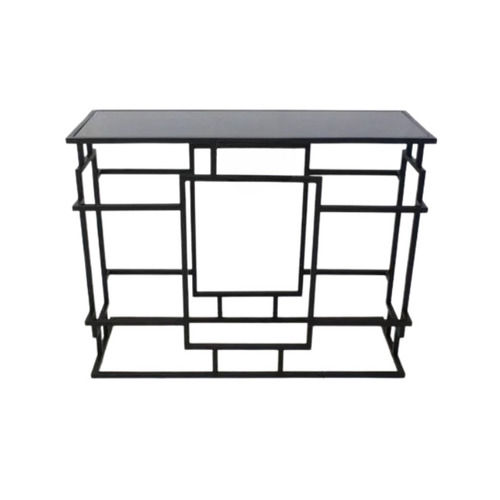 Black Glass Iron Console Table - Application: Anywhere