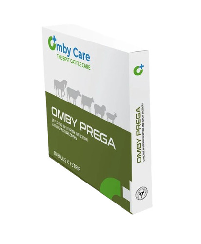 Omby Prega Veterinary Supplement - 10 Bolus Strips | Premium Effective Solution for Uterine Infection in Cattle Goat Horse Sheep