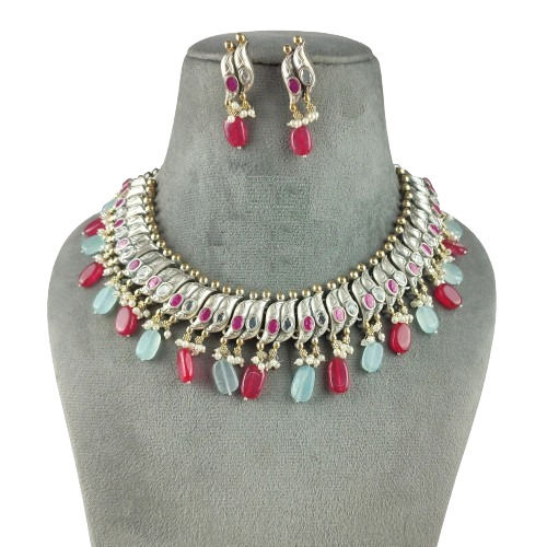 Choker Silver Necklace Set