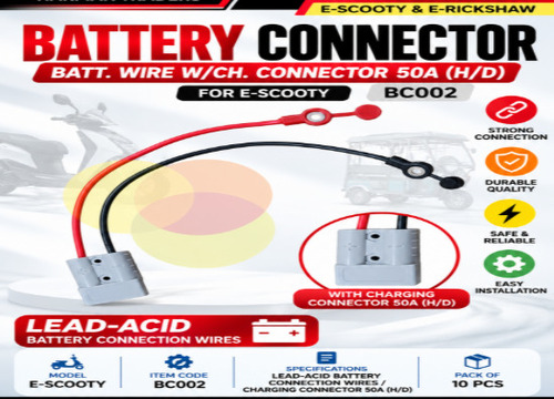 Battery Connector 50A (H/D) / E-Scooty - Material: Plastic And Rubber