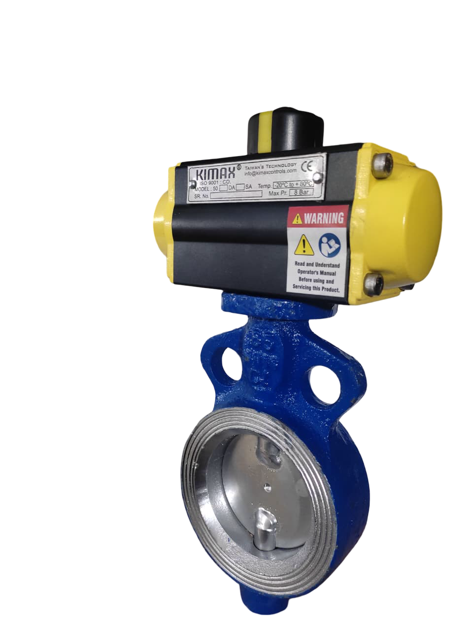 Damper Pneumatic Butterfly Valve Metal To Metal - Color: Black