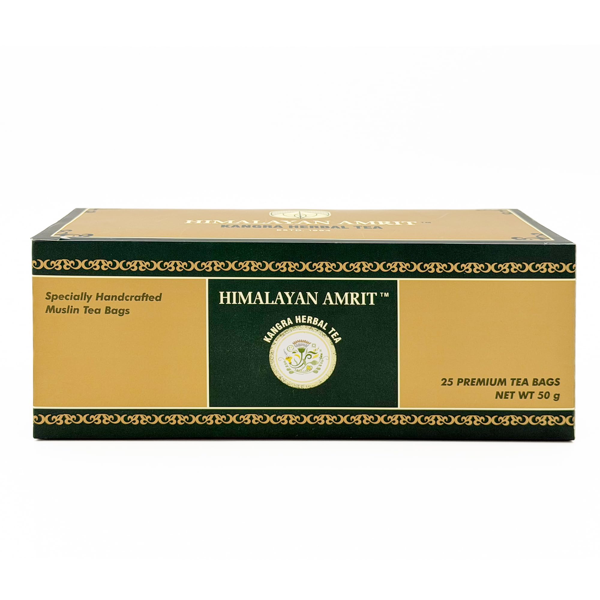 Herbal Handcrafted Muslin Tea Bags (50Gm) - Color: Green