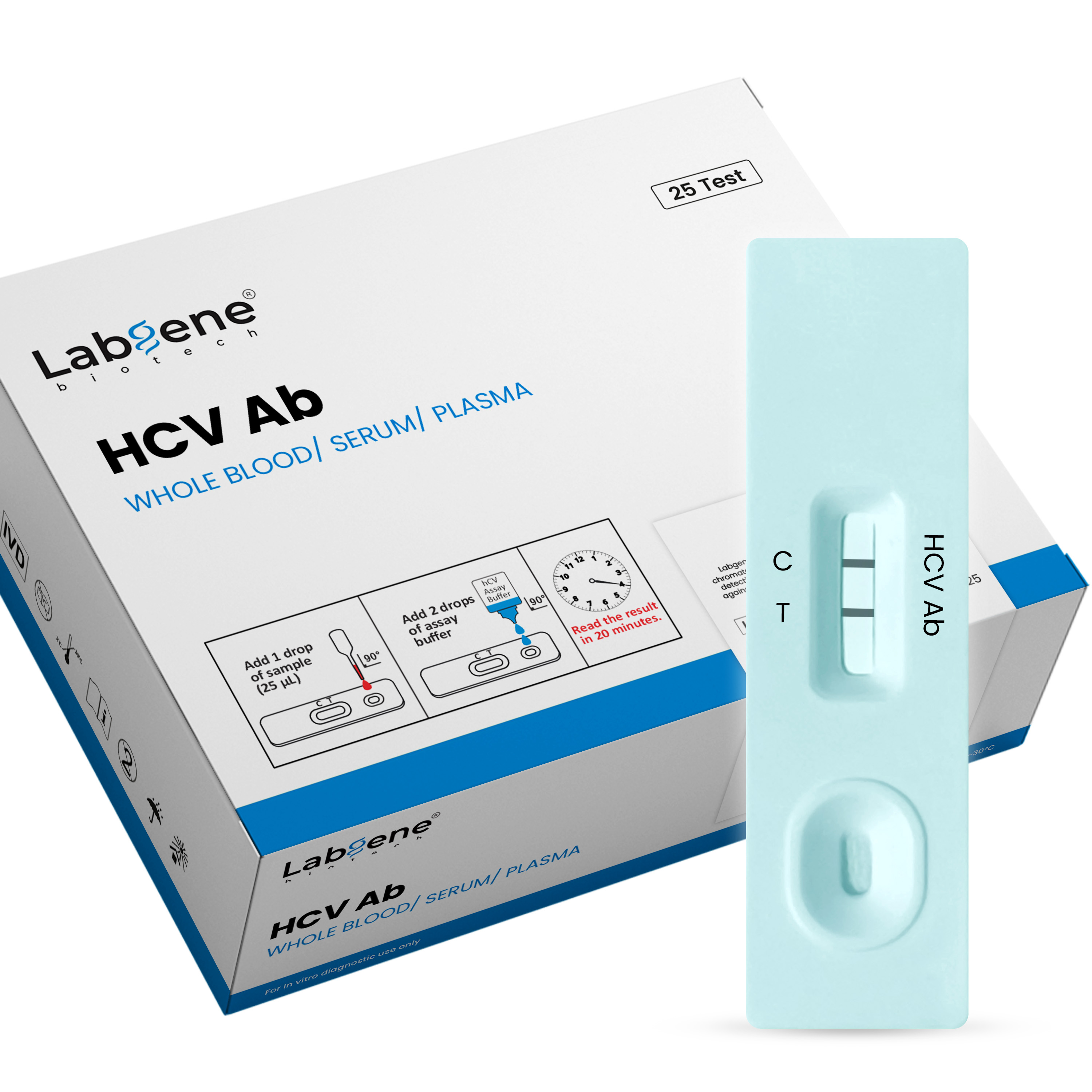 Labgene Hcv Antibody Rapid Test Kit (25 Test Kit Pack) - Application: Hospital