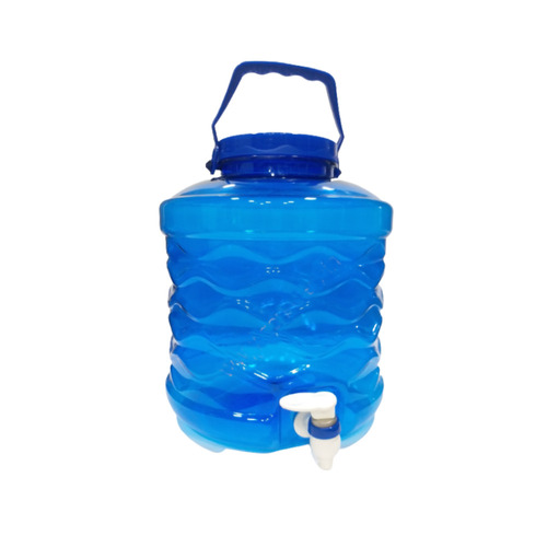 Water Dispenser With Handle Cap Bottle Matka Pot - Color: Blue