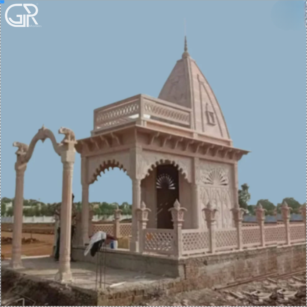 Stone Chhatri Or Mandir - Color: Red