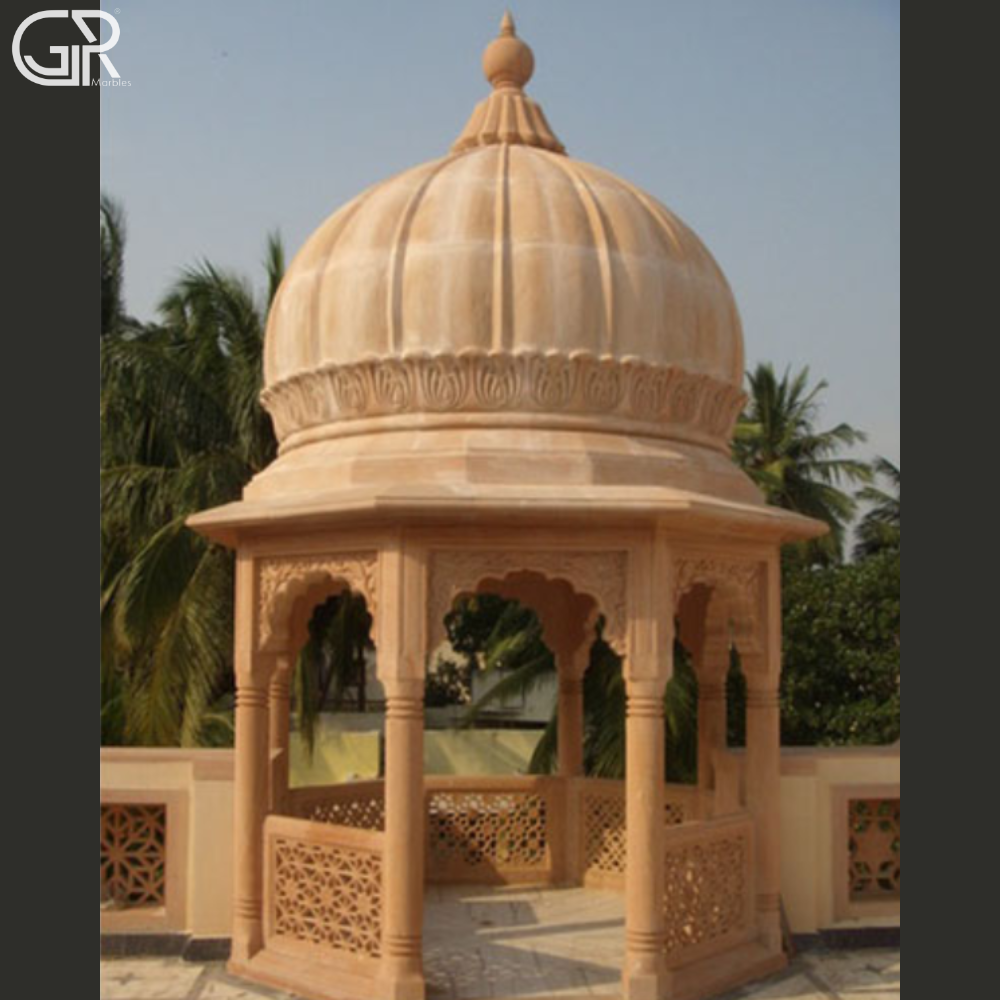Sandstone Garden Gazebo - Color: Red