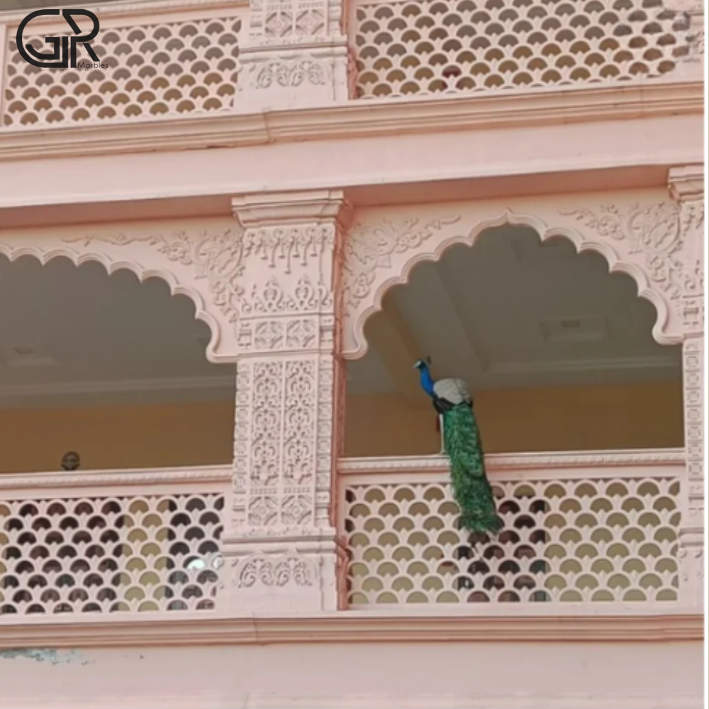 चमकदार तराशा हुआ बलुआ पत्थर जाली