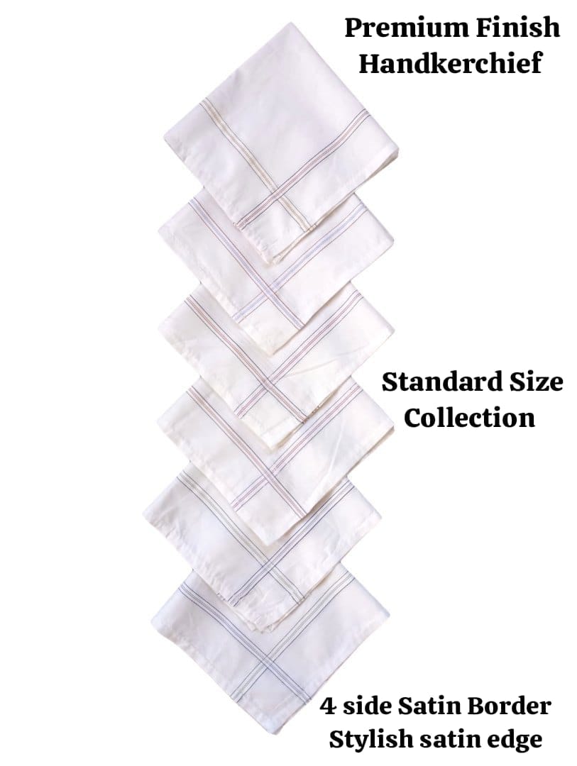D No 4025 19X19 Inch 4 Side Micro Cotton Handkerchief - Age Group: Adults
