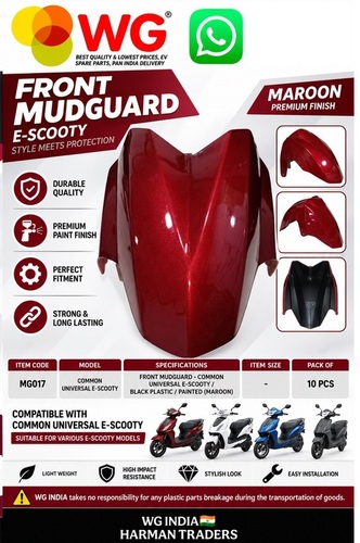 Front Mudguard Black Paint For E Scooty - Color: Maroon