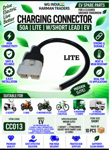 Charging Connector 50A Lite W/Short Lead Ev - Feature: Durable