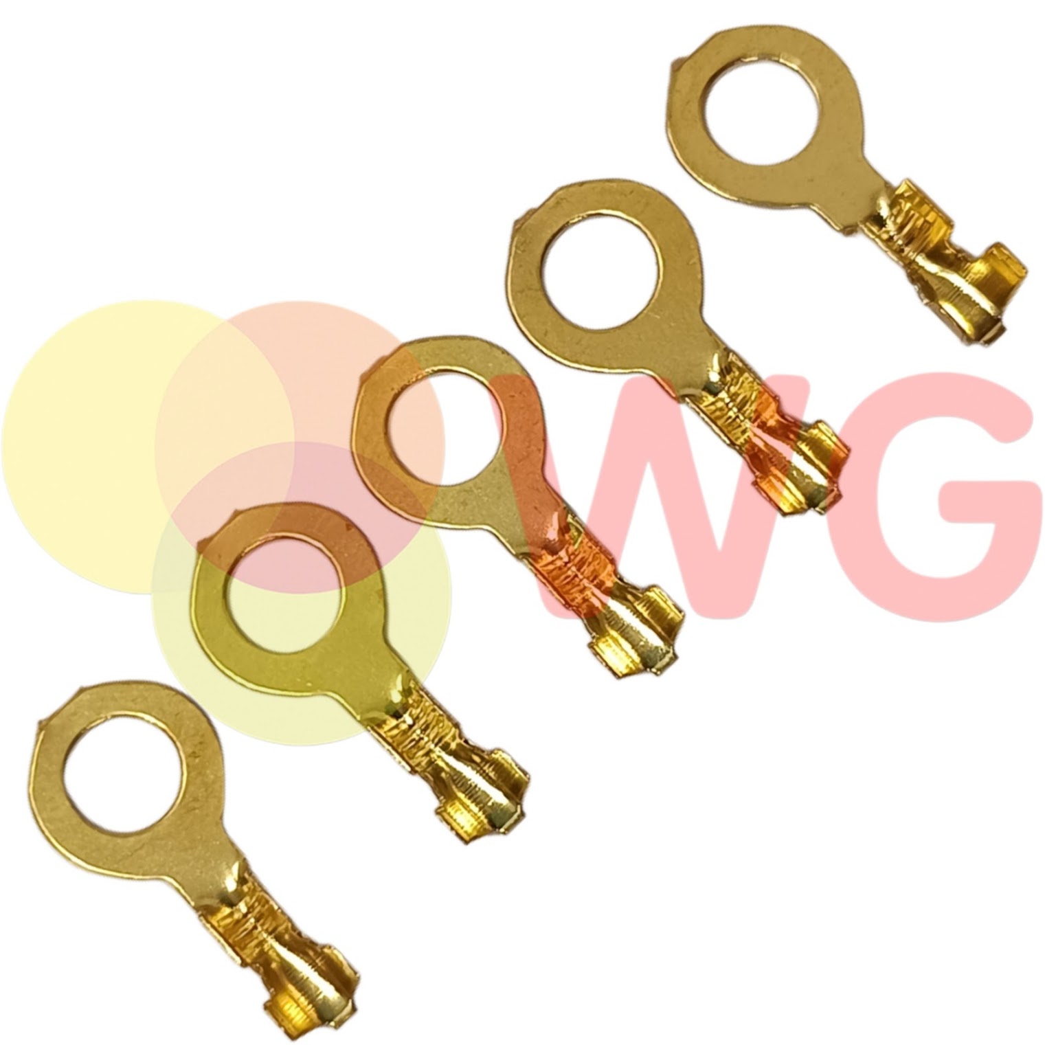 E-SCOOTY RING TYPE TERMINAL - Brass Pins, 250 PCS Pack Size | Silver Grey Aluminum, Gold Plated Surface Treatment for E-Scooty Applications