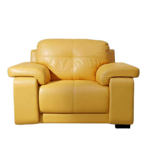 Celista 1 Seater Sofa Yellow Leatherette - Brand Name: Vassio