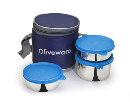 Stainless Steel Lunch Box - Color: Blue