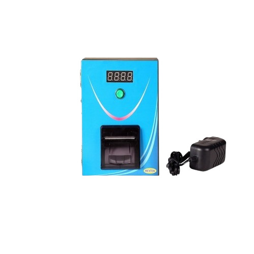 Automatic Digital Token Dispenser - 15x5x20 cm, Blue Color | 12 Volt Power, 300 Tokens Capacity, 2-inch Thermal Printer