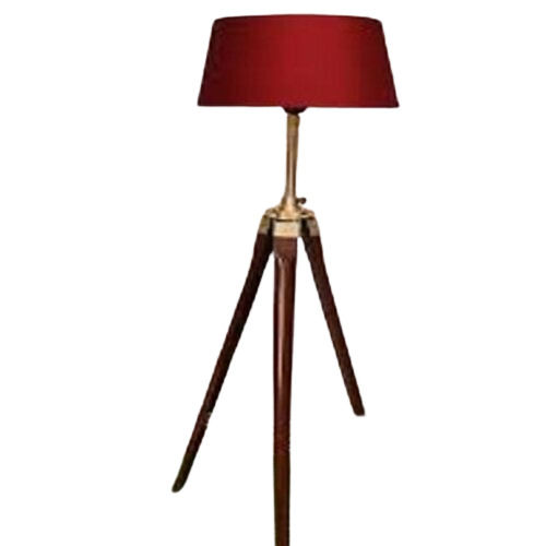 Red Premium Tripod Floor Lamp With Shade High Quality Metal Used