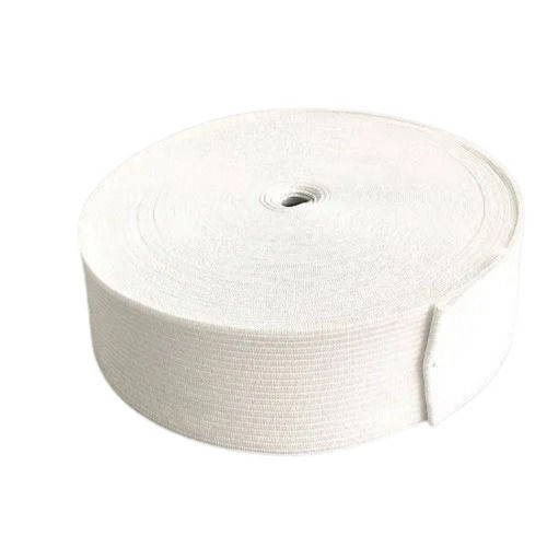 White 30 Meter X 2 Inches Plain Polyester Knitted Elastic For Garments 