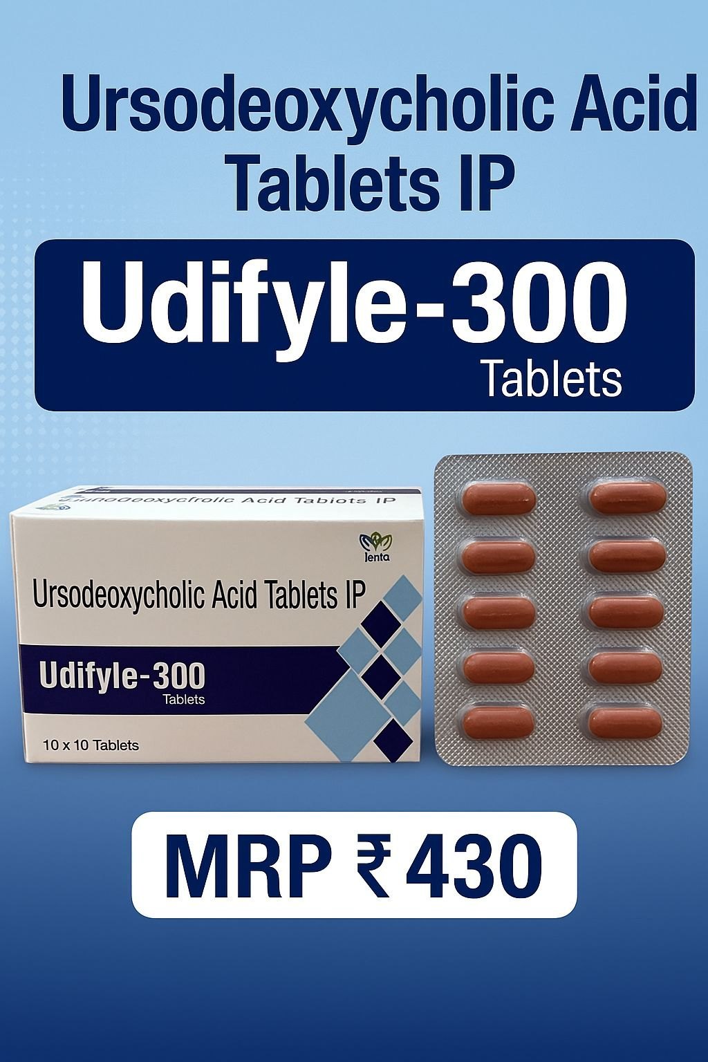 Udifyle-300 Ursodeoxycholic Acid Tablets - 300 Mg Effective Treatment for Primary Biliary Cirrhosis & Gallbladder Stones Safe Packaging Quantity: 20 Boxes Suitable for Adults and Aged Persons