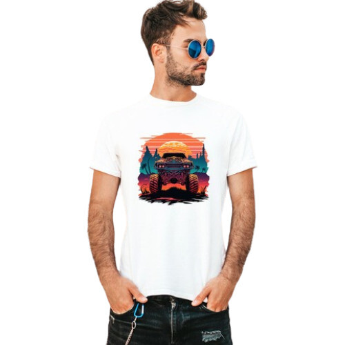 Printed Mens T Shirts - Polyester Fabric Size S-XXL Color White | Customized Printing Design Lifelong Printing Quality Short Sleeves O-Neck