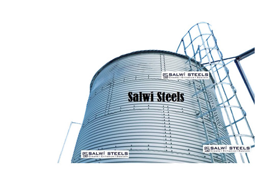 Modular Water Storage Tank - Premium Quality, Powder Coated Finish, Round Shape, Silver Color, Optimum Condition, New