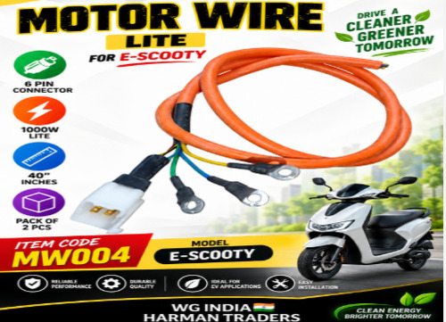 Motor Wire For E-Scooty 40 Inch 6 Pin - Material: Plastic