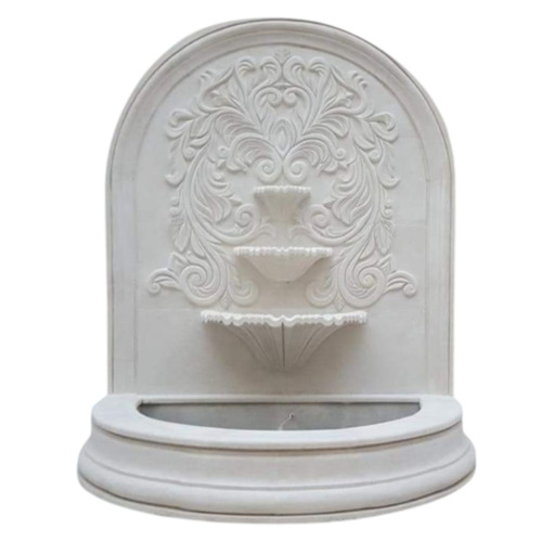 White Marble Wall Fountain - Material: Stone