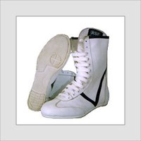 Rubber Sole White Boxing Shoes