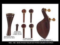 Violin Set In Rosewood with Gold Fittings