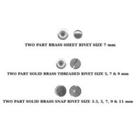 Two Part Solid Brass Threaded Rivet