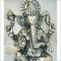 White Metal Ganesha Statue