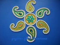 Wooden Kundan Designs Rangoli