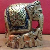 Painted Wooden Elephants