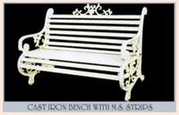Cast Iron Bench With M.S. Strip